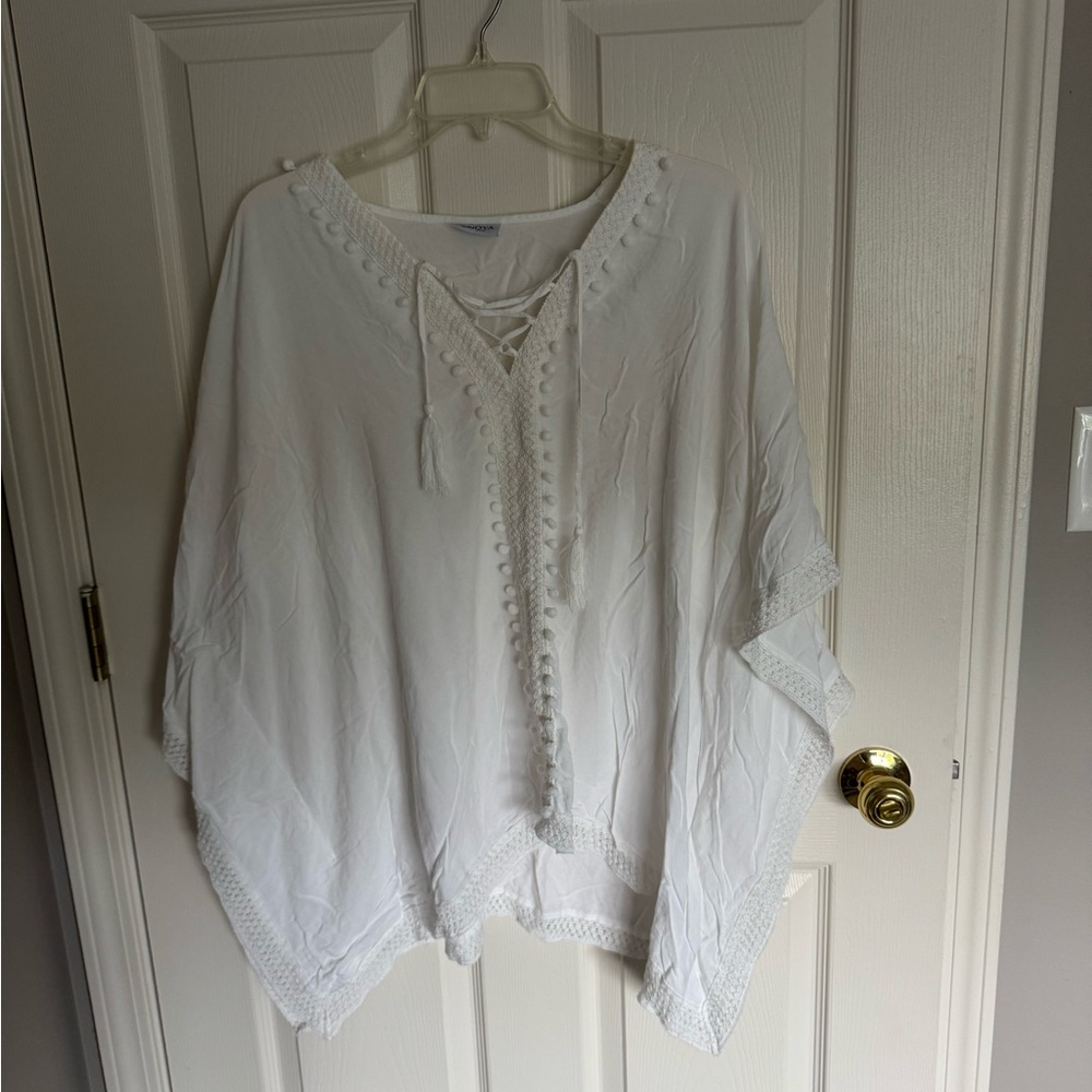 Cream Oversized Dolman Sleeve Tunic